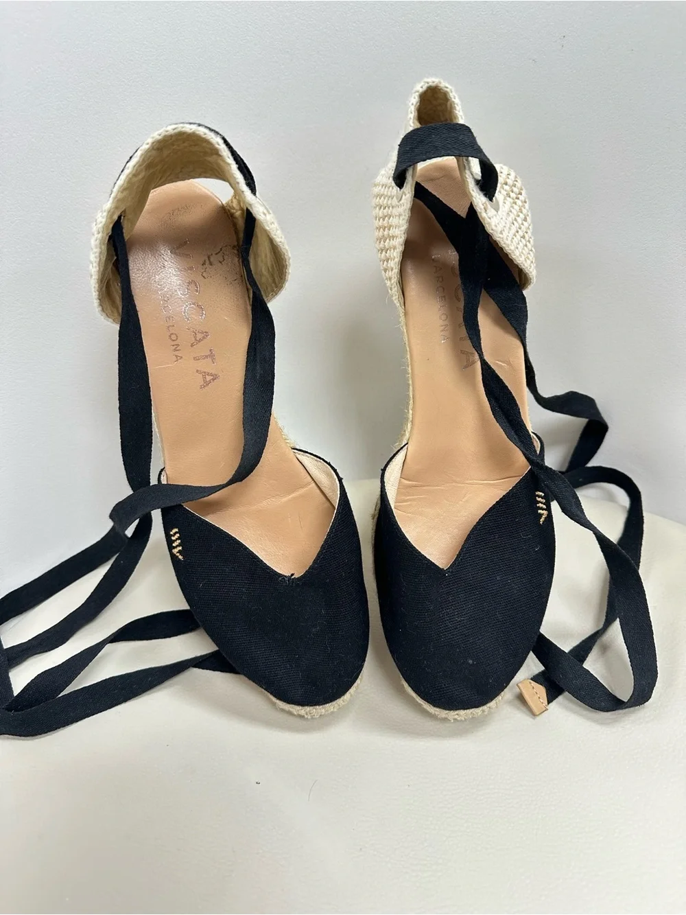 VISCATA Barcelona Lace-Up Espadrille Wedge Sandals Size 40 | Made in Spain 🇪🇸